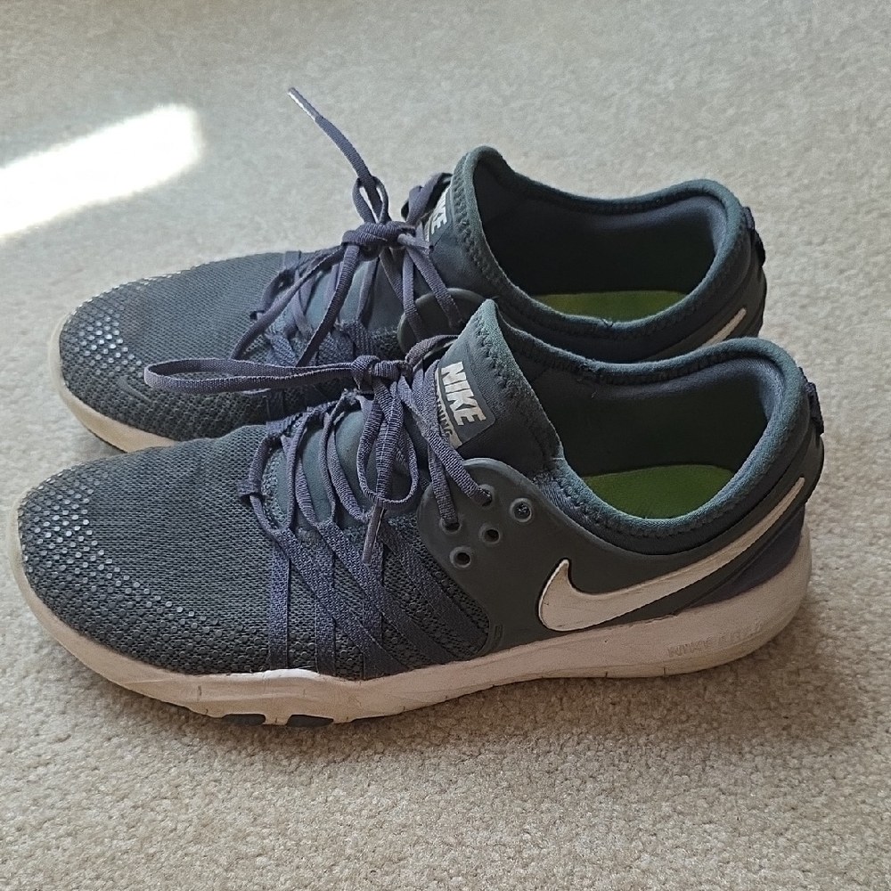 Nike Dark Gray Running Shoes with White Swoosh